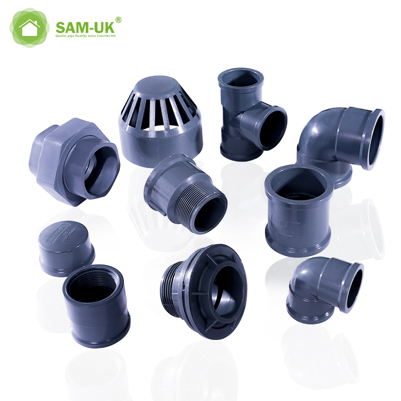Factory wholesale high quality pvc pipe plumbing fittings manufacturers plastic PVC female TEE with brass
