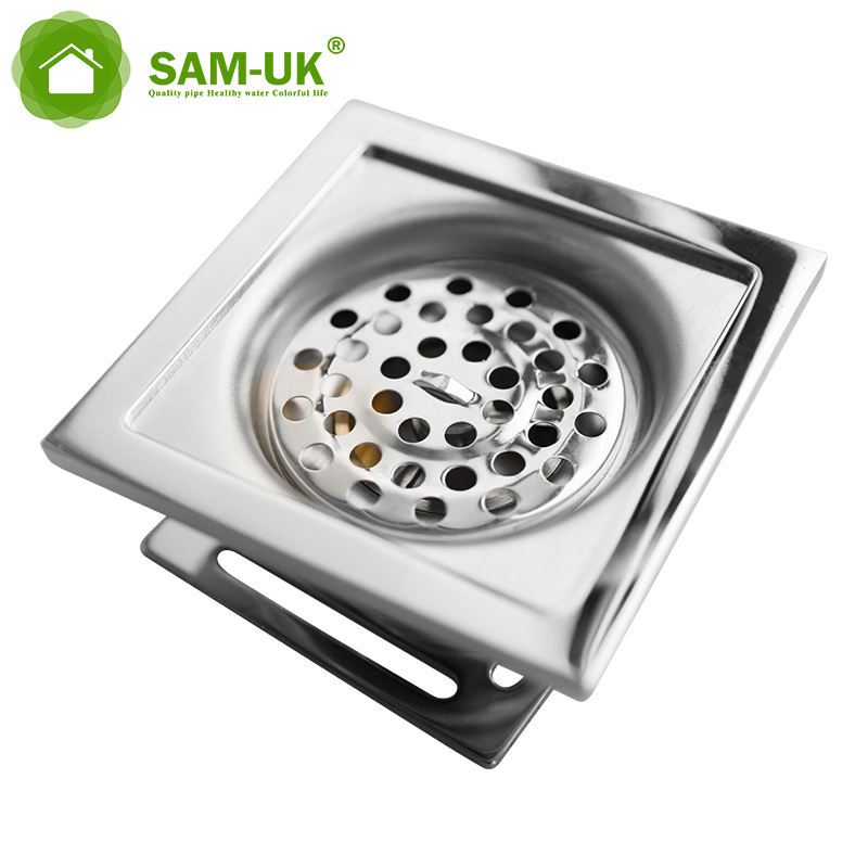Clean Out Industrial Brass Strainer Square Tile Insert Grate Waste Shower Round Floor Sink Drain