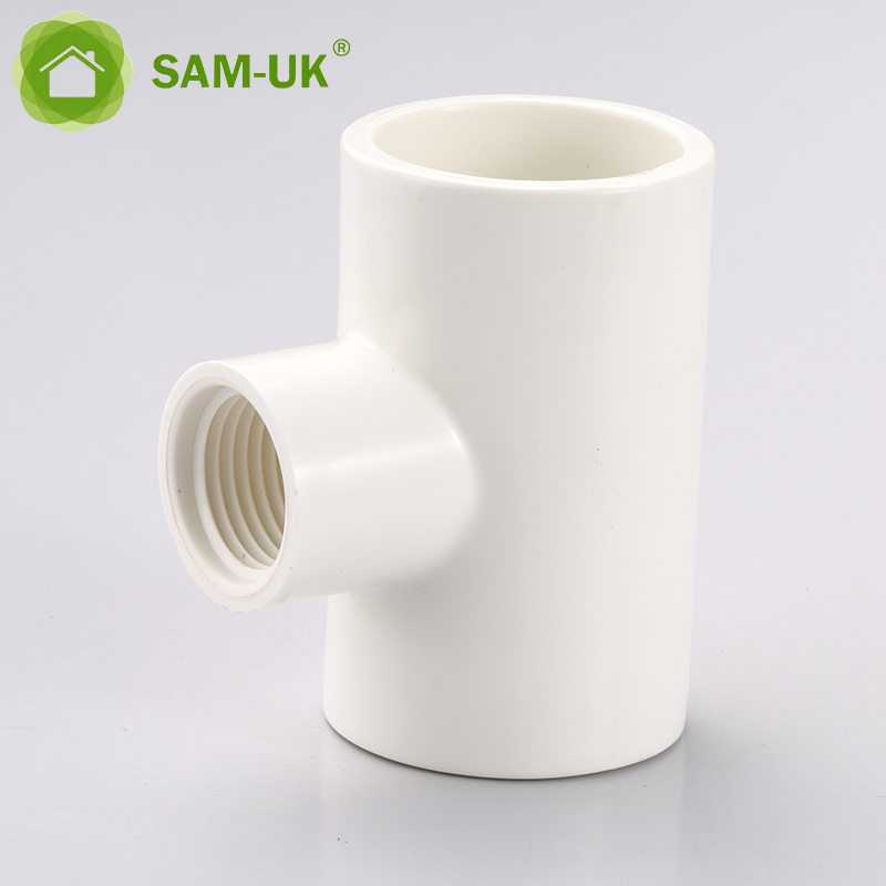 sam-uk Factory wholesale high quality plastic pvc pipe plumbing fittings manufacturers PVC reducing female pipe tee
