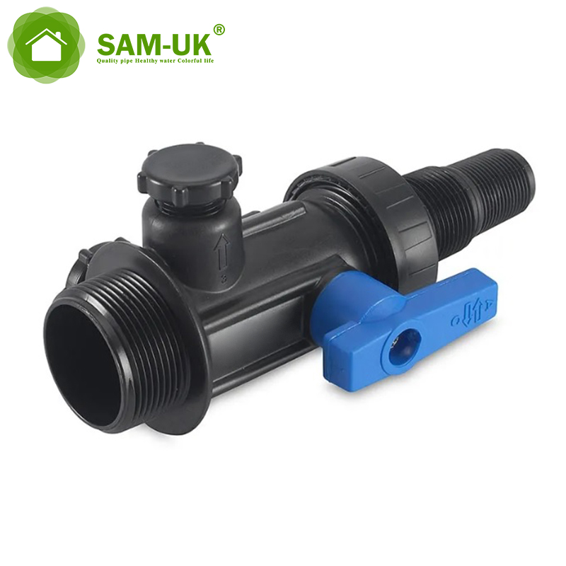 Pp Plastic Union 4-way Ball Valves Importers Price External Thread Multiple Interfaces