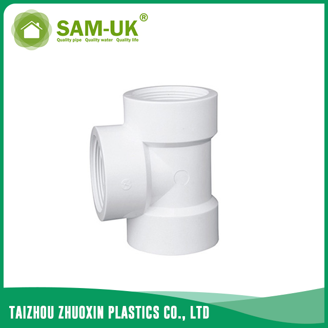 PVC threaded tee for water supply BS 4346