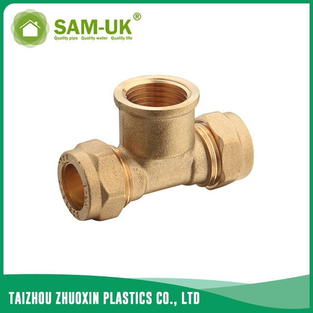 Brass female tee fitting for water supply