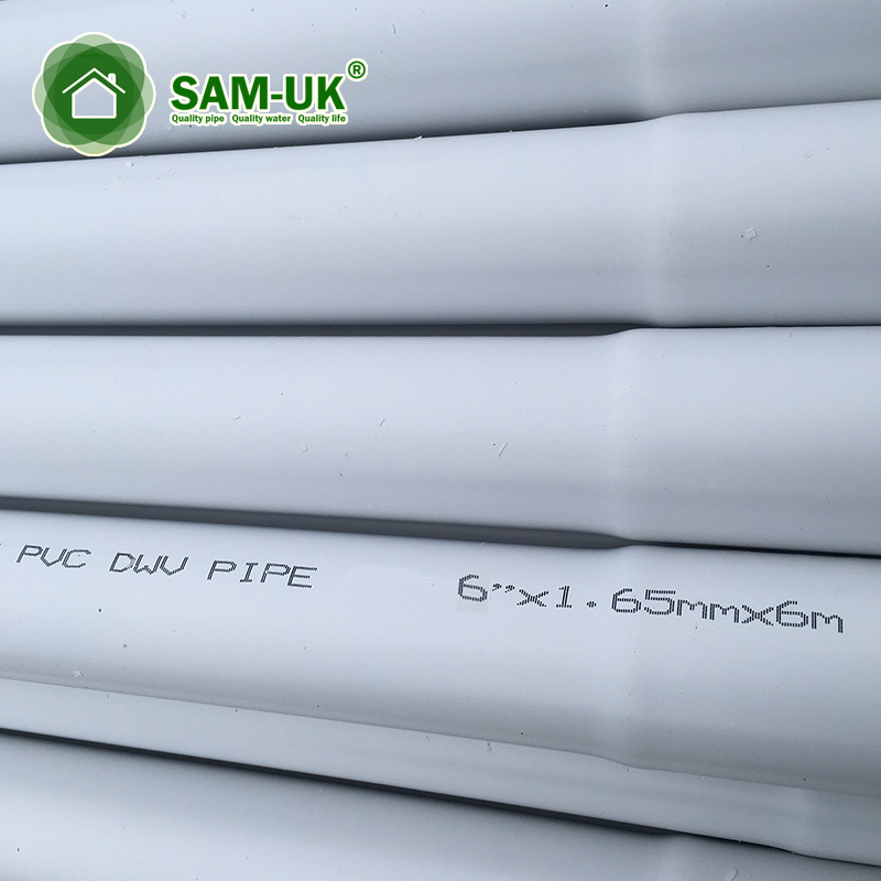 6 Inch UV Resistant Thin Wall PVC Drain Pipe Schedule 40