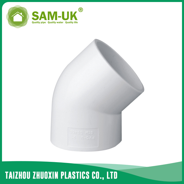 3/4 inch PVC 45 degree elbow for water supply Schedule 40 ASTM D2466 